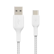 کابل شارژ سریع USB-C به USB-A بلکین با روکش بافته و طول 3 متر مدل CAB002bt3MWH