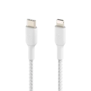 کابل شارژ سریع USB-C به لایتنینگ بلکین با روکش بافته و طول 2 متر مدل CAA004bt2MWH