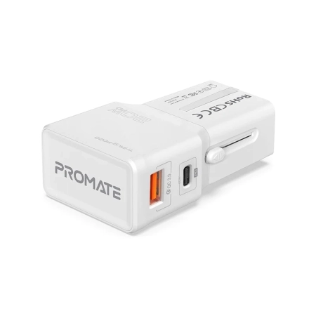 شارژر دیواری هوشمند پرومیت مدل TRIPLUG-PD20.WHITE