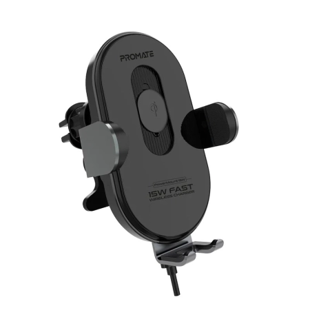 شارژر بیسیم و نگهدارنده گوشی پرومیت مدل POWERMOUNT-15W با فناوری Qi
