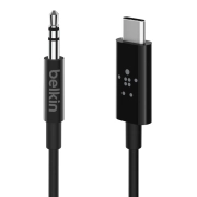 کابل تبدیل AUX 3٫5 به USB-C بلکین مدل F7U079bt03-BLK طول 0٫9 متر 4