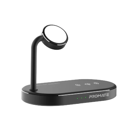 شارژر بیسیم پرومیت مدل WAVEPOWER.EU-BK با سه درگاه شارژ