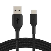 کابل شارژ سریع USB-C به USB-A بلکین مدل CAB002bt1MBK با روکش بافته و طول 1 متر 3