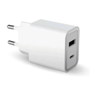 شارژر دیواری 37 وات فورس مدل FPLICS2AC37WPDW PD با دو پورت USB-C و USB-A