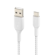 کابل شارژ سریع USB-C به USB-A بلکین مدل CAB002bt1MWH با روکش بافته و طول 1 متر