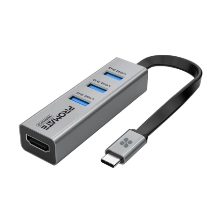 هاب USB-C پرومیت مدل MEDIAHUB-C3 با 4 درگاه خروجی