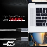 کابل تبدیل USB-C به USB-C هانیول مدل HC000039/CBL/1.2M/GRY/B طول 1/2 متر 5