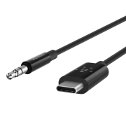 کابل تبدیل AUX 3٫5 به USB-C بلکین مدل F7U079bt03-BLK طول 0٫9 متر