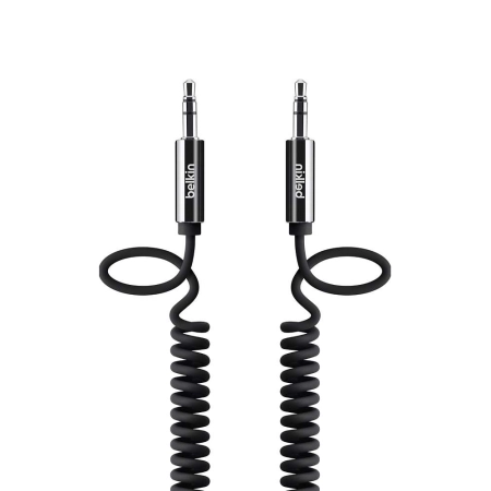 کابل AUX بلکین مدل AV10126cw06-BLK فنری با طول 1.8 متر