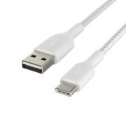 کابل شارژ سریع USB-C به USB-A بلکین مدل CAB002bt3MWH با روکش بافته و طول 3 متر 1