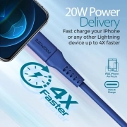 کابل USB-C به لایتنینگ شارژ سریع پرومیت مدل POWERLINK-120.BLUE به طول 1.2 متر 4