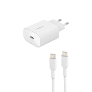 شارژر دیواری بلکین مدل WCA004vf1MWH-B6 USB-C PD 3.0 به همراه کابل شارژ USB-C