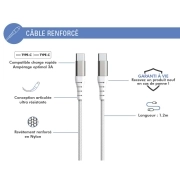 کابل USB-C فورس مدل FPLICC1M2W با بدنه تقویت شده 3