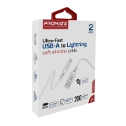 کابل USB-A به لایتنینگ شارژ سریع پرومیت مدل POWERLINK-AI200.WHITE به طول 2 متر