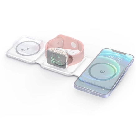 شارژر بیسیم 3 در 1 فورس مدل Fold MagSafe