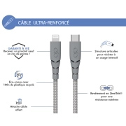 کابل شارژ USB-C به لایتنینگ فورس مدل FPCBLMFIC1.2MRG Ultra-reinforced Cable، طول 1.2 متر 1