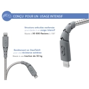 کابل شارژ USB-C به لایتنینگ فورس مدل FPCBLMFIC1.2MRG Ultra-reinforced Cable، طول 1.2 متر 2