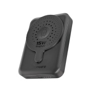 پاوربانک و شارژر بی سیم موبایل و اپل واچ پرومیت مدل POWERMAG-DUO.BLACK با باتری داخلی 10000 میلی آمپر