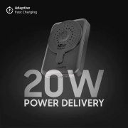 پاوربانک و شارژر بی سیم موبایل و اپل واچ پرومیت مدل POWERMAG-DUO.BLACK با باتری داخلی 10000 میلی آمپر 3