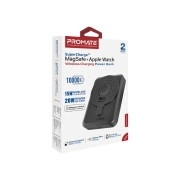 پاوربانک و شارژر بی سیم موبایل و اپل واچ پرومیت مدل POWERMAG-DUO.BLACK با باتری داخلی 10000 میلی آمپر 4