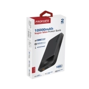 پاوربانک (شارژر همراه) فشرده پرومیت مدل TORQ-10.BLACK ظرفیت 10000 میلی آمپر ساعت