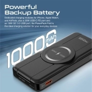 پاوربانک بی سیم پنج در یک پرومیت مدل POWERPACK-FOLD با باتری داخلی 10000 میلی آمپر ساعت 1