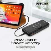 پاوربانک بی سیم پنج در یک پرومیت مدل POWERPACK-FOLD با باتری داخلی 10000 میلی آمپر ساعت 3