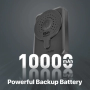 پاوربانک و شارژر بی سیم موبایل و اپل واچ پرومیت مدل POWERMAG-DUO.BLACK با باتری داخلی 10000 میلی آمپر 1