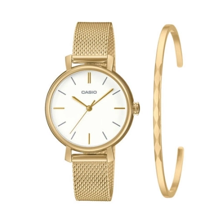 ساعت مچی زنانه با النگو کاسیو مدل LTP-2024VMG-7CDR