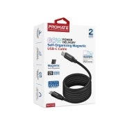 کابل USB-C به USB-C شارژ سریع پرومیت مدل SPRINGY.BLACK به طول 1.2 متر و امکان مرتب شدن مغناطیسی 5