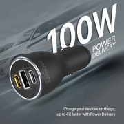 شارژر فندکی 120 وات پرومیت مدل POWERDRIVE-120 با دو پورت USB-C و یک پورت USB-A 3