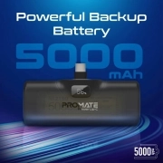 پاوربانک فوق کوچک پرومیت مدل POWERUP-C.BLACK به ظرفیت 5000 میلی‌آمپرساعت با کانکتور USB-C داخلی 8