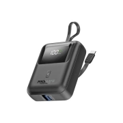 پاوربانک پرومیت مدل POWERPOD-10.BLACK به ظرفیت 10000 میلی‌آمپرساعت دارای کابل داخلی USB-C