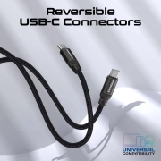 کابل USB-C به USB-C شارژ سریع پرومیت مدل SPRINGY.BLACK به طول 1.2 متر و امکان مرتب شدن مغناطیسی 4