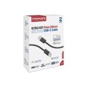 کابل USB-C به USB-C شارژ سریع پرومیت مدل ECOLINE-CC120.BLACK به طول 1.2 متر و پشتیبانی از توان 60 وات 2