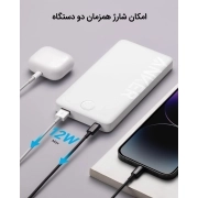 پاوربانک انکر 323 مدل PowerCore PIQ A1334 ظرفیت 10000 میلی آمپر ساعت- سفید 2