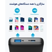 پاوربانک انکر 525 مدل A1287 ظرفیت 20000 میلی آمپر ساعت 6