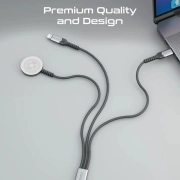 کابل شارژ USB-C به USB-C/ پد شارژ اپل واچ/ لایتنینگ پرومیت مدل ICHARGE-TRIO طول 1.5 متر- رنگ مشکی 4