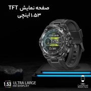 ساعت هوشمند پرومیت مدل XWATCH-R19.BLACK با صفحه گرد و قابلیت تماس بلوتوثی 2