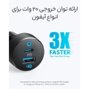 شارژر فندکی 35 وات انکر مدل PowerDrive PD+ 2 با دو پورت USB-C و USB-A 5