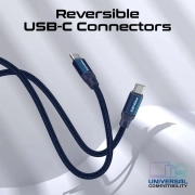 کابل USB-C به USB-C شارژ سریع پرومیت مدل SPRINGY.BLUE به طول 1.2 متر و امکان مرتب شدن مغناطیسی 5