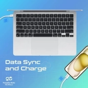 کابل USB-C به لایتنینگ شارژ سریع پرومیت مدل ECOLINE-CI120 به طول 1.2 متر و پشتیبانی از توان 27 وات- سفید 2