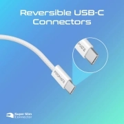 کابل USB-C به USB-C شارژ سریع پرومیت مدل ECOLINE-CC120.WHITE به طول 1.2 متر و پشتیبانی از توان 60 وات 6