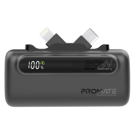 پاوربانک کوچک پرومیت مدل POWERUP-DUO ظرفیت 5000mAh - مشکی