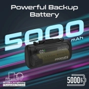 پاوربانک فوق کوچک پرومیت مدل POWERUP-DUO به ظرفیت 5000 میلی‌آمپرساعت با کانکتور USB-C و لایتنینگ داخلی- رنگ مشکی 6