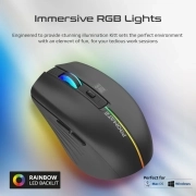 ماوس بی سیم پرومیت مدل KITT با باتری داخلی قابل شارژ و نورپردازی RGB- مشکی 6