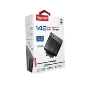 شارژر دیواری 140 وات پرومیت مدل GANCHARGE-140W به همراه کابل USB-C 1.8 متری 6