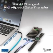 کابل شارژ USB-C به USB-C/ پد شارژ اپل واچ/ لایتنینگ پرومیت مدل ICHARGE-TRIO طول 1.5 متر- رنگ مشکی 2