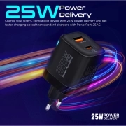 شارژر دیواری 25 وات پرومیت مدل POWERPORT-25AC.EU -مشکی