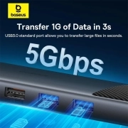 هاب 7 پورت بیسوس مدل UltraJoy Series خاکستری تیره 5